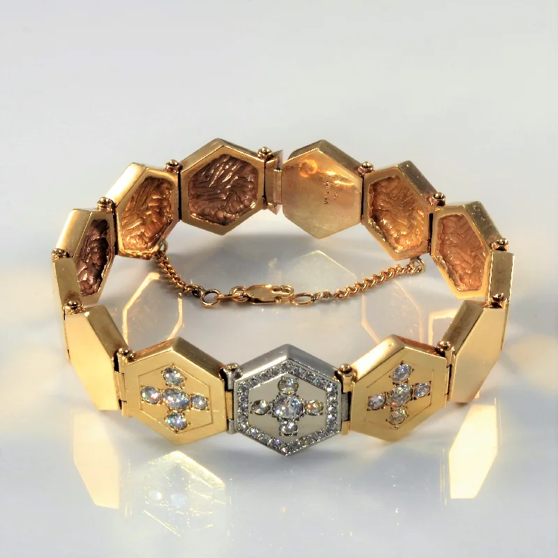 Heavy Diamond Honeycomb Bracelet | 1.26ctw | 8" |