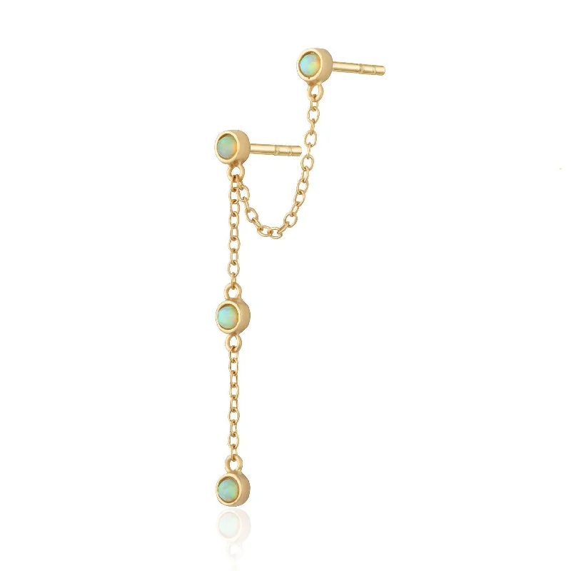 Scream Pretty Lime Opal Chandelier Stud Single Earring