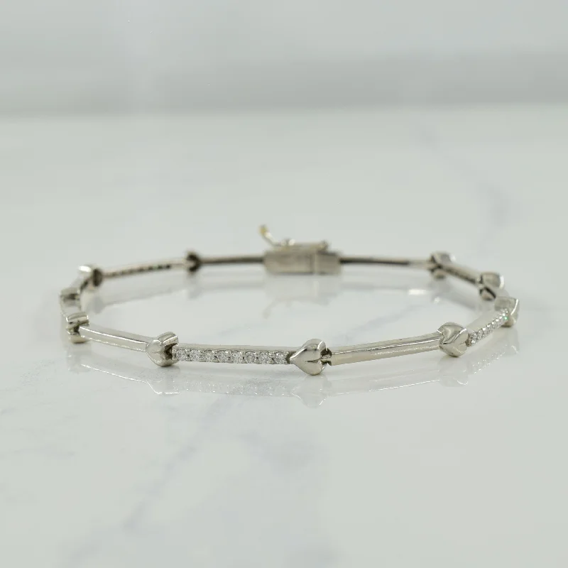 Diamond Heart Bracelet | 0.40ctw | 7" |