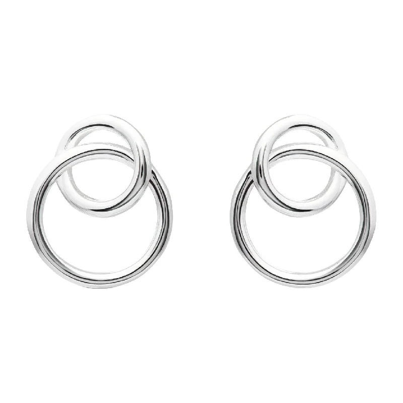 Unique & Co Sterling Silver Circles Stud Earrings