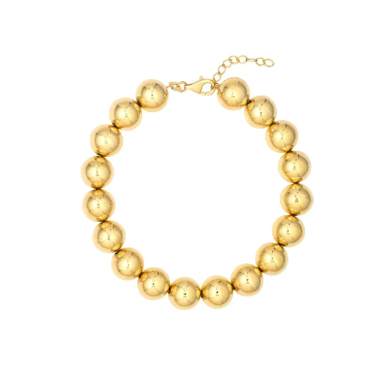 14K Yellow Gold 10.00mm Beaded Bracelet