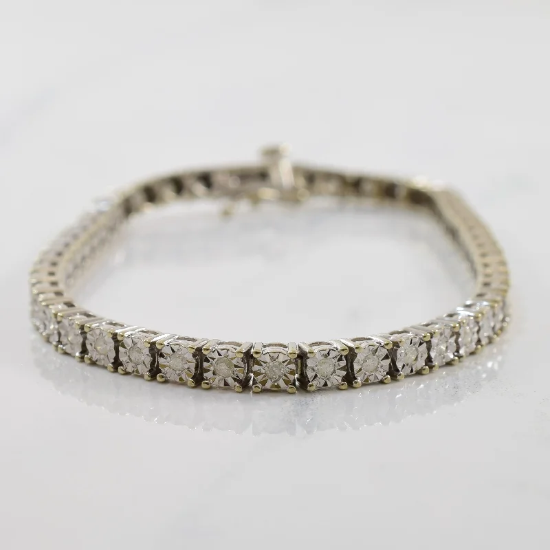 Illusion Set Diamond Tennis Bracelet | 0.96ctw | 7" |