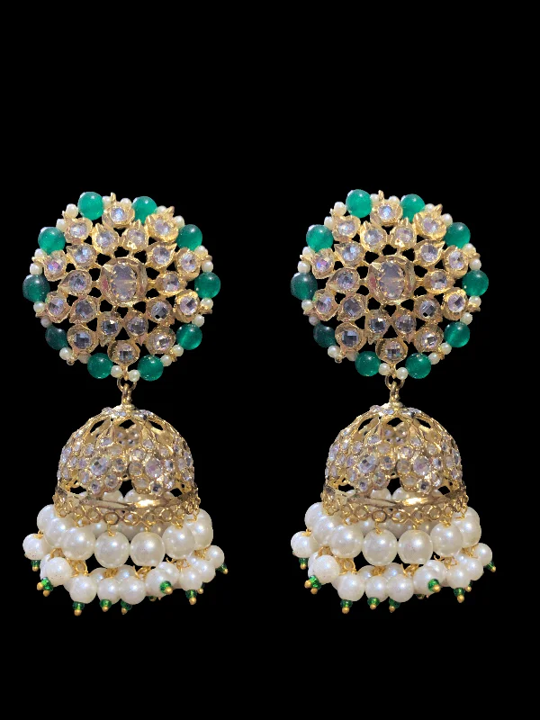 DER314 Amra hyderabadi jhumka in pearls - large ( READY TO SHIP)