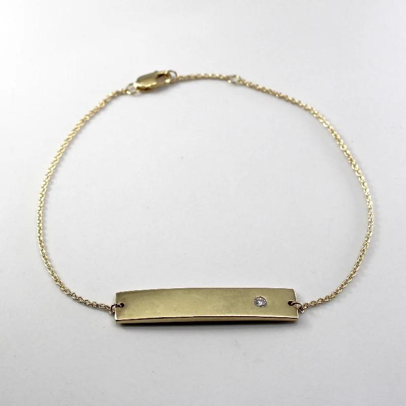 Diamond Signet Bracelet | 0.04ct | 8"|