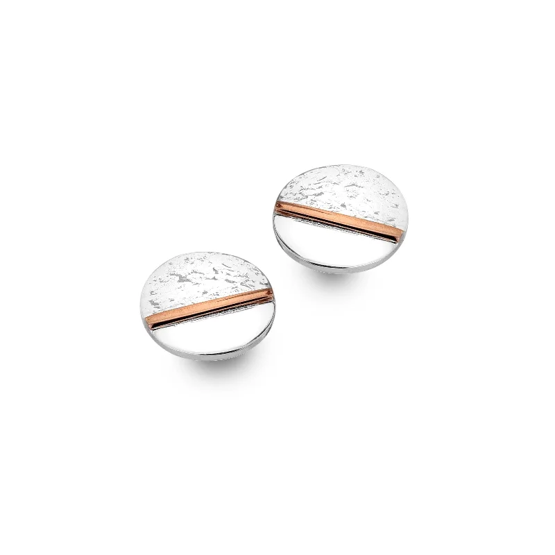 Sea Gems Sterling Silver Horizon Stud Earrings