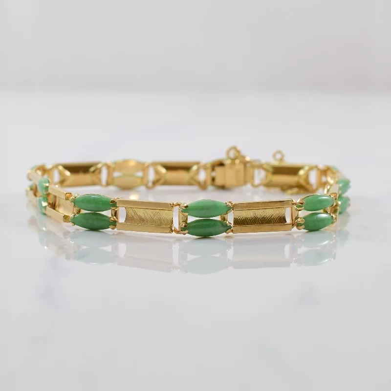 Marquise Cut Jade Bracelet | 4.00ctw | 7.5" |