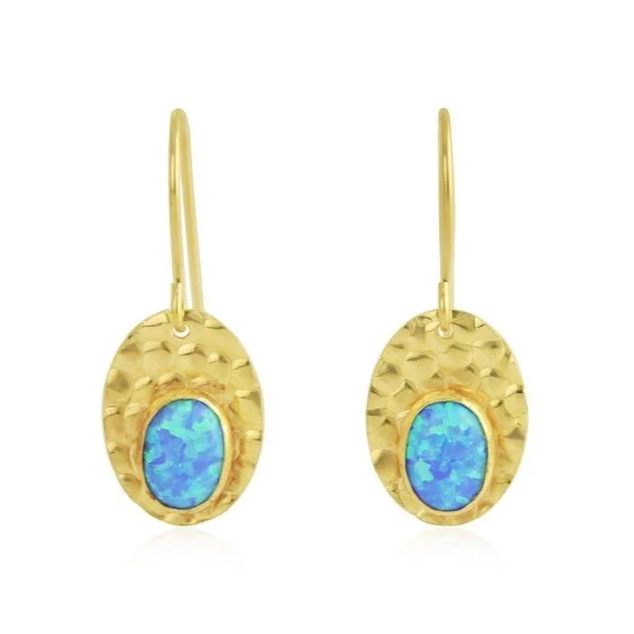 Lavan Opal and Gold Drop Earrings