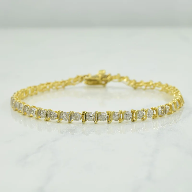 Diamond Tennis 10k Bracelet | 0.08ctw | 7" |