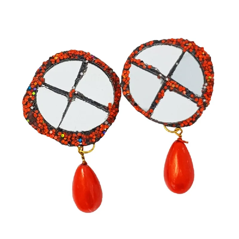 ORANGE DROP CLIP-ON EARRINGS