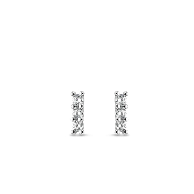 Ti Sento Cubic Zirconia Bar Stud Earrings