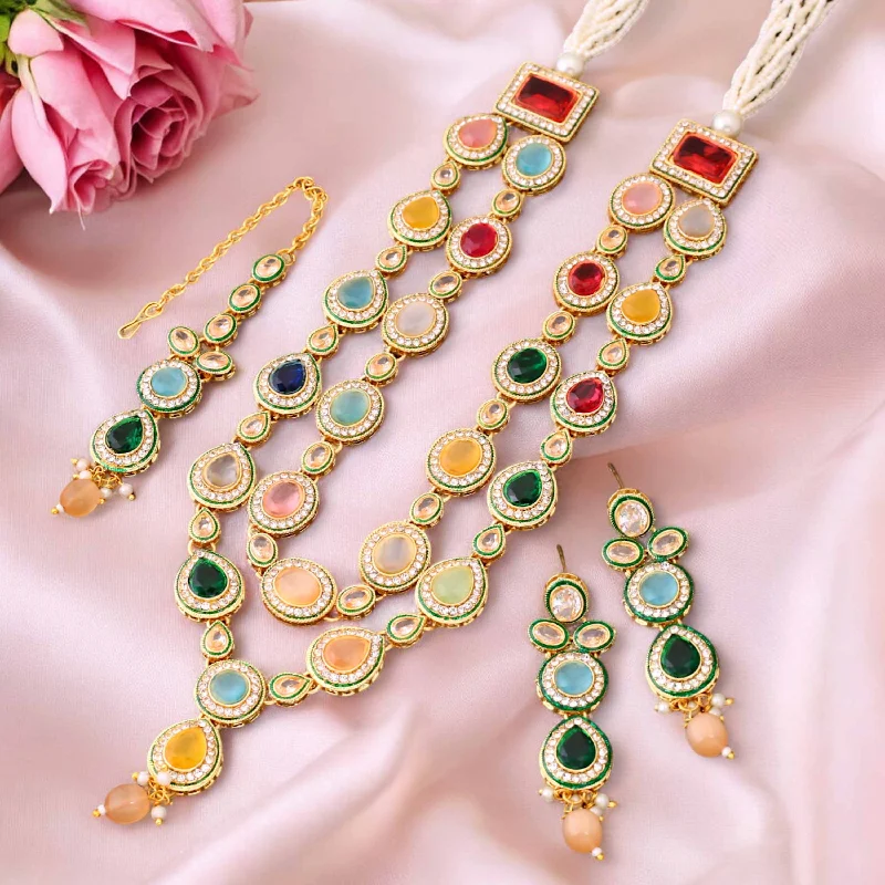 Multicolor Ehani Kundan Jewellery Set