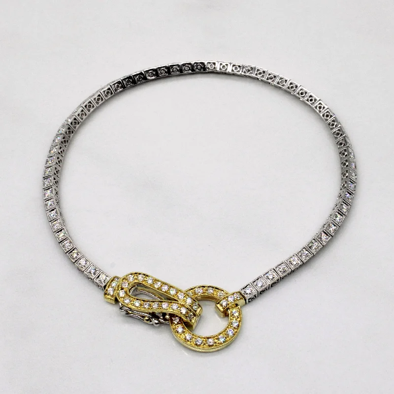 Diamond Buckle Closure Bracelet | 1.02ctw | 7" |