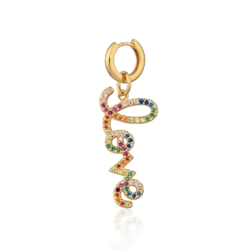 Scream Pretty Rainbow Love Single Huggie Earring