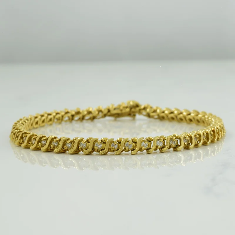 Diamond Tennis 14k Yellow Gold Bracelet | 1.00ctw | 7" |