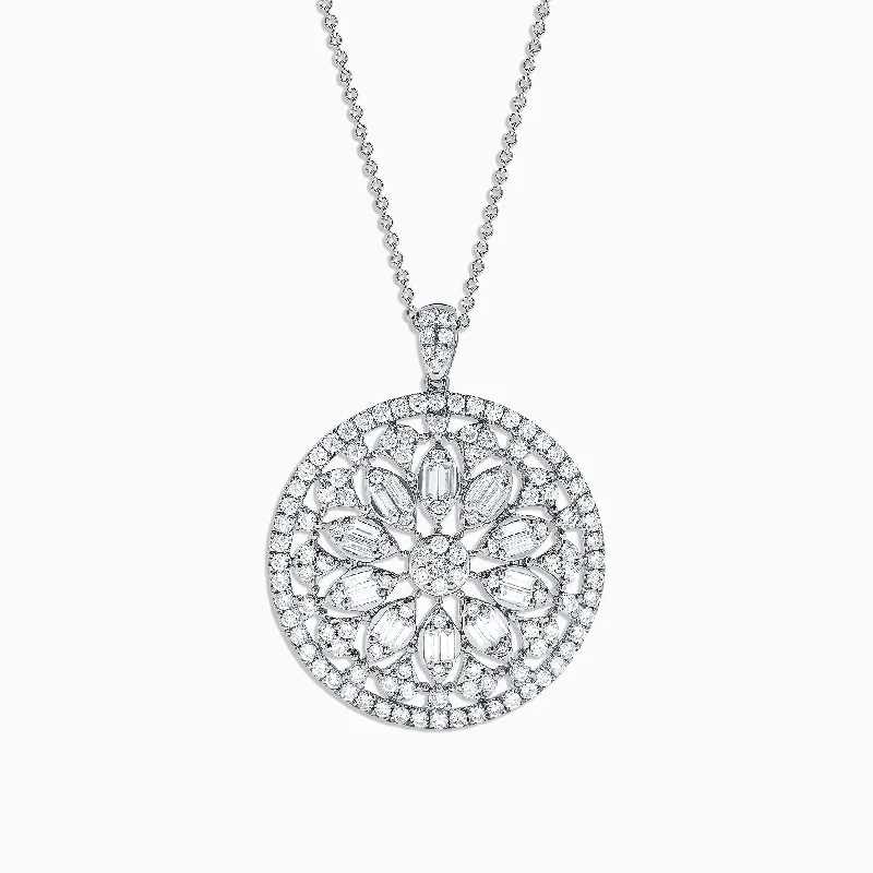 Pave Classica 14K White Gold Diamond Pendant, 2.80 TCW