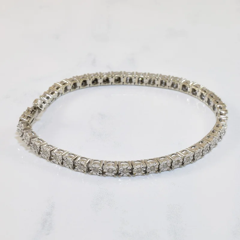 Illusion Set Diamond Tennis Bracelet | 0.92ctw | 7.25" |