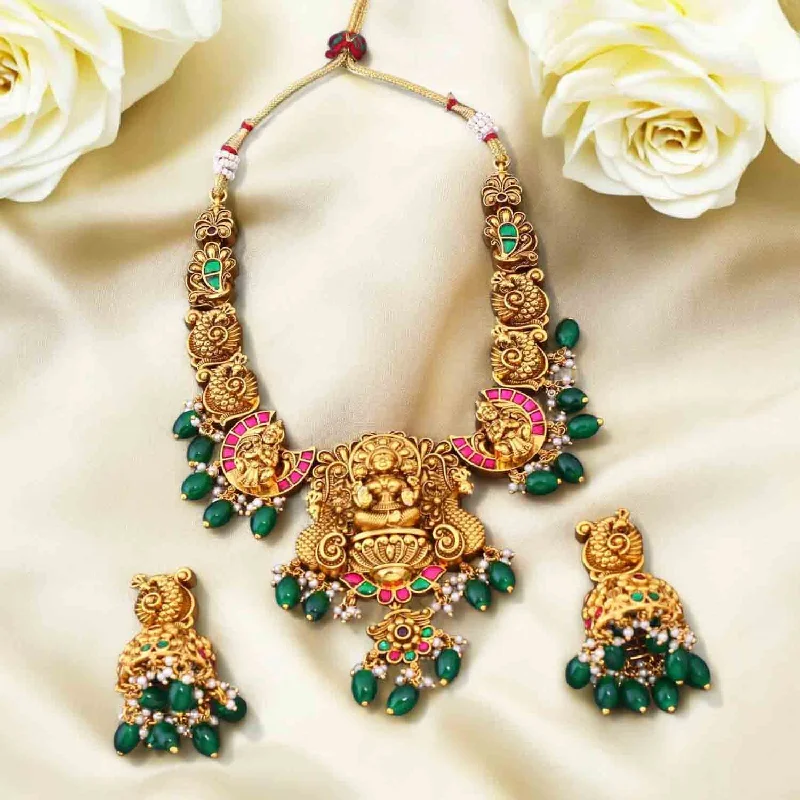 Multicolor Tarinyai Temple Jewellery Set- New Arrival