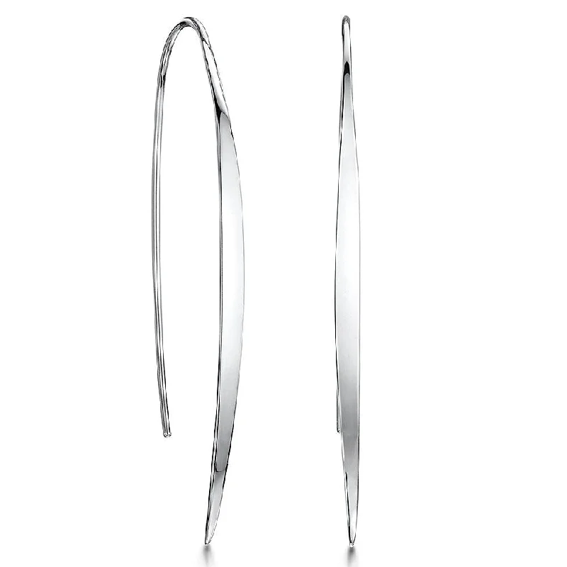 Elegant Curve Sterling Silver Drop Earrings