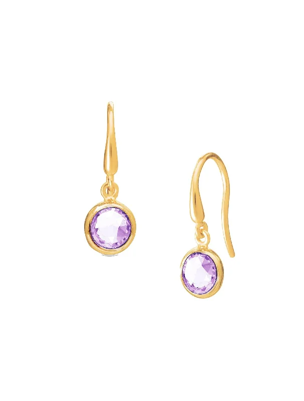 Luceir Amethyst Stud Earrings - 18ct Gold Vermeil