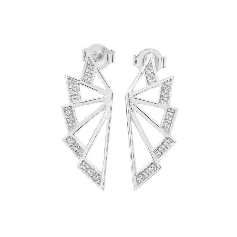 Lucy Q Chrysler Art Deco Angel Wing Stud Earrings