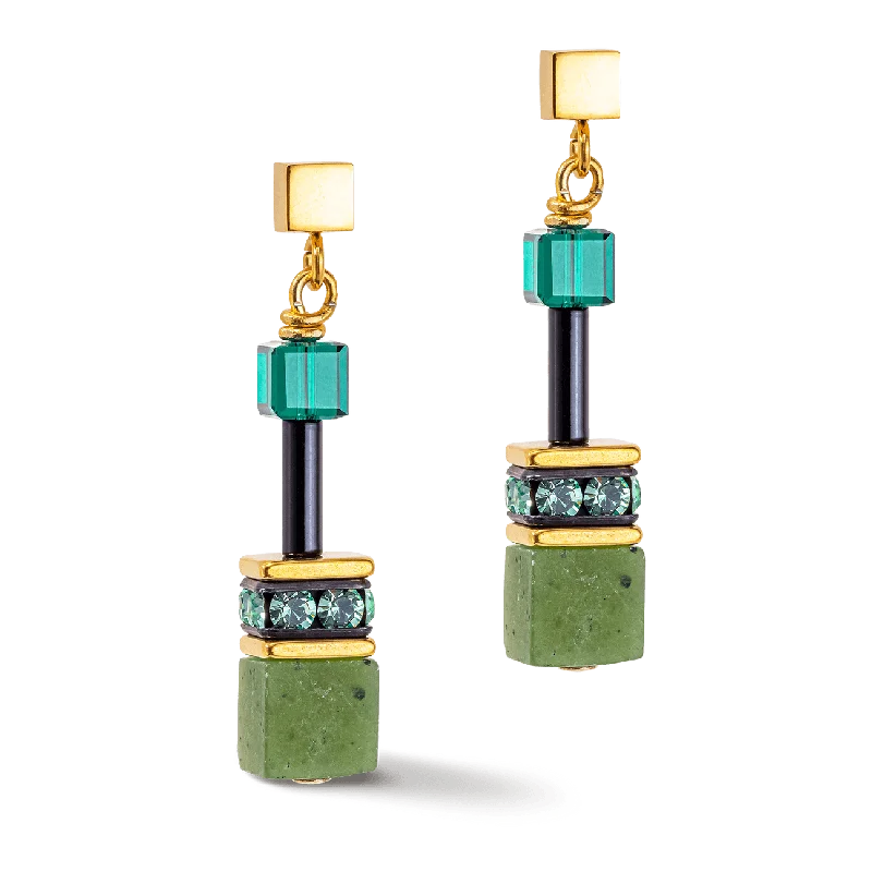 Coeur de Lion Iconic Precious Green GeoCUBE® Earrings