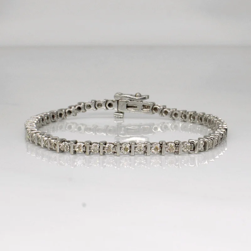 Illusion Set Diamond tennis Bracelet | 0.50ctw | 7" |