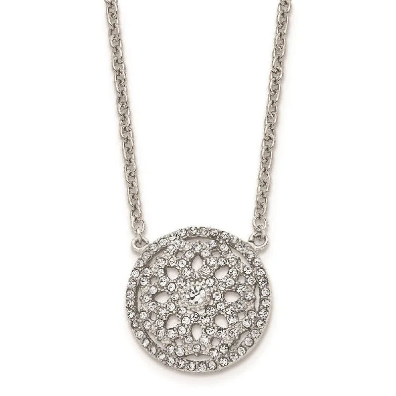 Stainless Steel Polished CZ 2mm Necklace