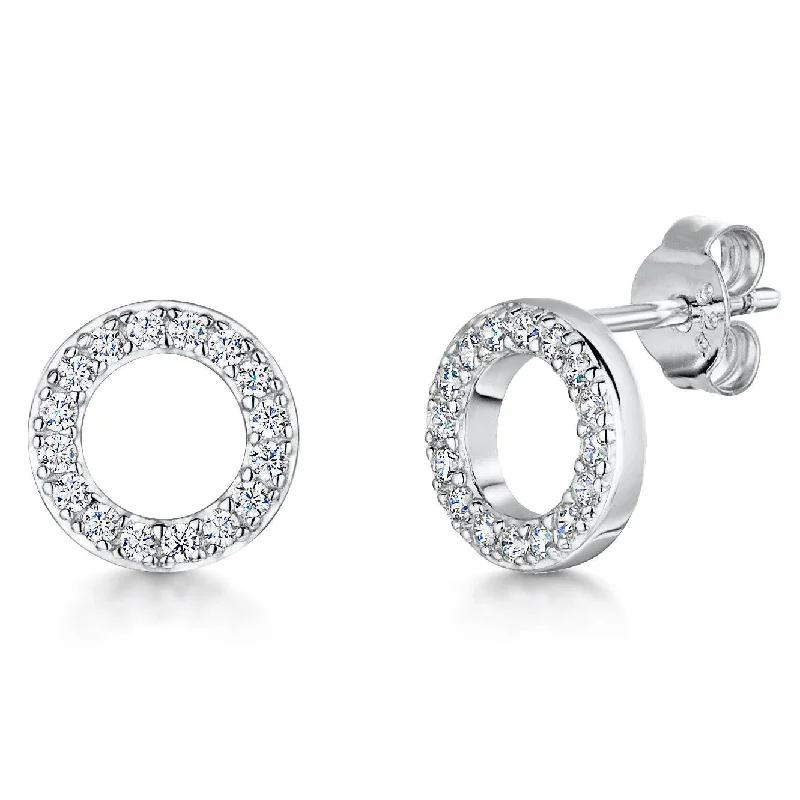 Jools CZ Open Circle Stud Earrings