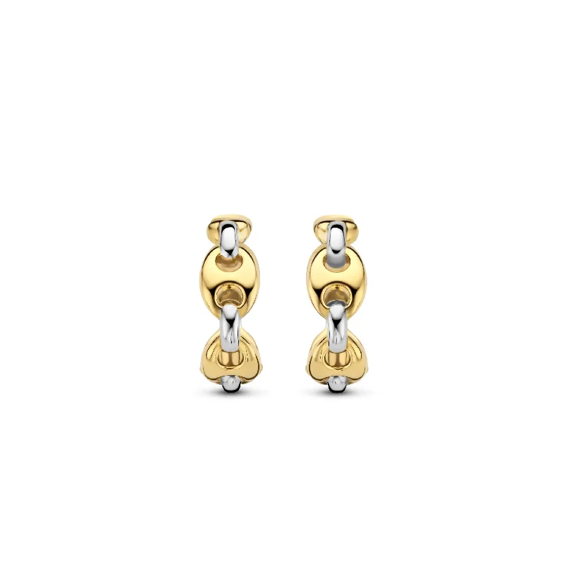 Ti Sento 18ct Gold Vermeil Anchor Hoop Earrings