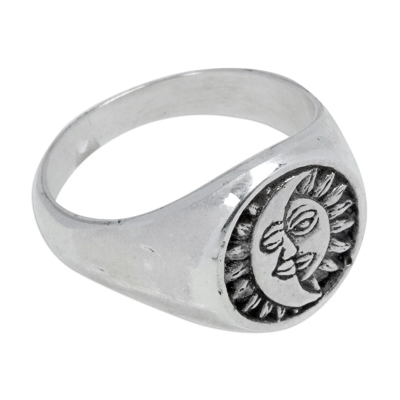 Novica Handmade Icon Of Universe Sterling Silver Signet Ring