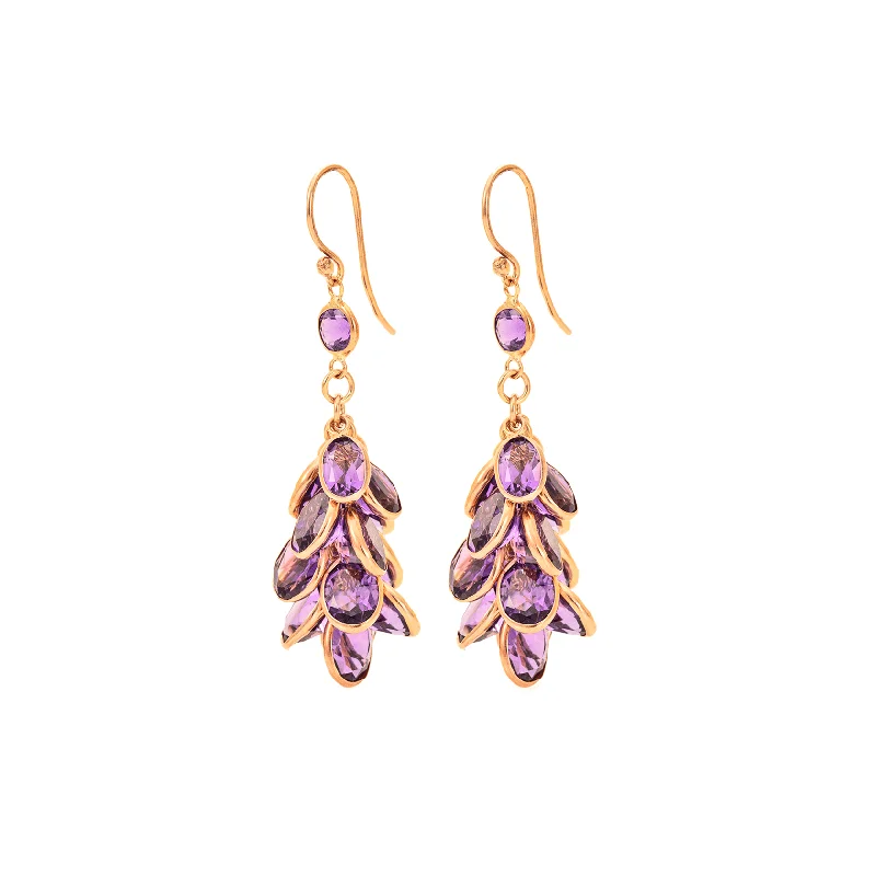 Simon Alexander 9ct Gold Amethyst Grape Earrings