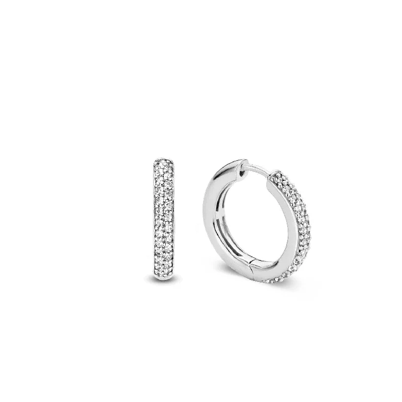 Ti Sento Silver Cubic Zirconia 20mm Hoop Earrings