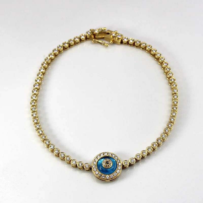 Evil Eye Diamond Chain Bracelet | 1.00ctw | 9"|