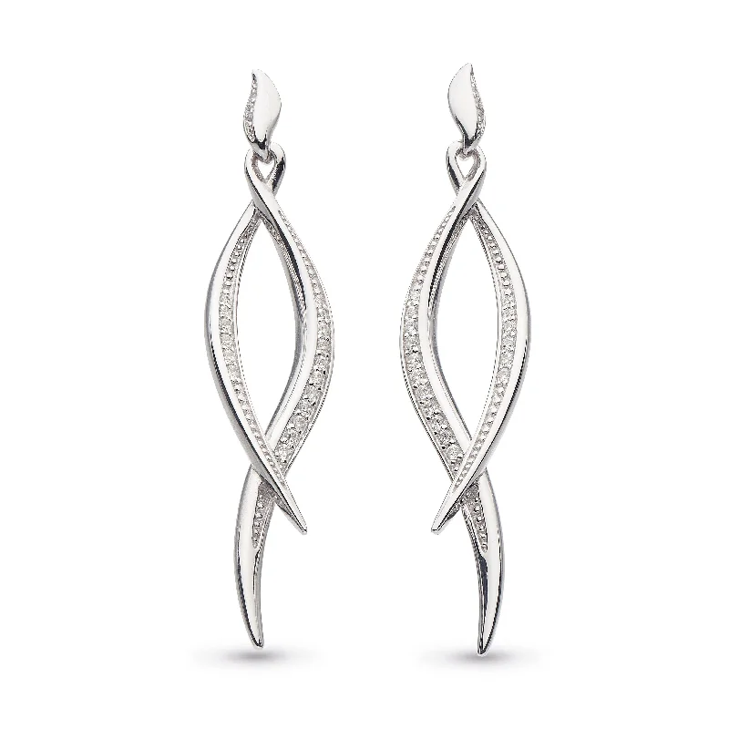 Kit Heath Entwine Twist CZ Drop Earrings