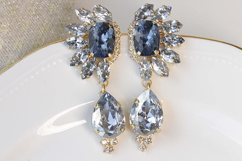 BLUE CHANDELIER EARRINGS