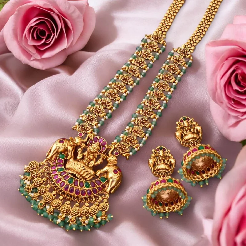 Multicolor Alakshmi Temple Jewellery Set- New Arrival