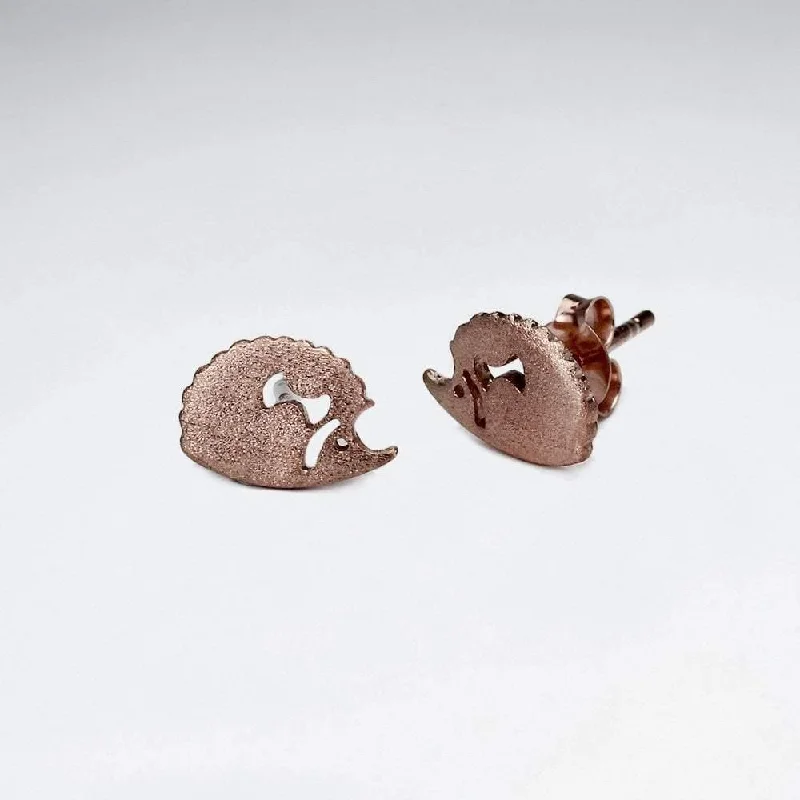 Kingsley Ryan Rose Gold Vermeil Hedgehog Stud Earrings