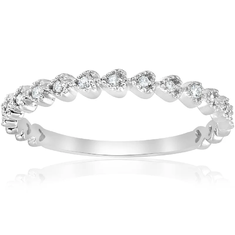 Stackable Diamond Wedding Ring White Gold