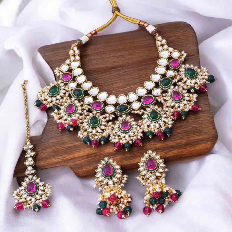 Multicolor Maanvita Kundan Jewellery Set