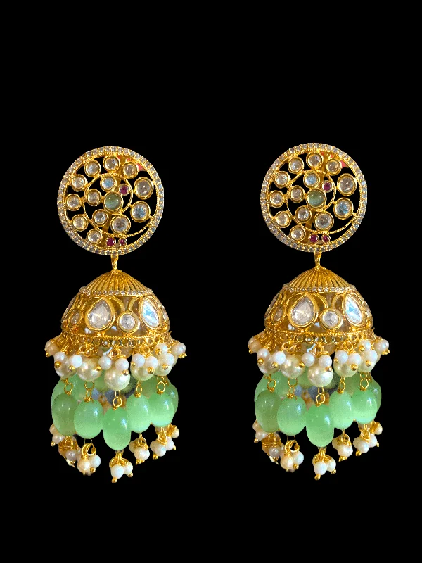 DER252 Shamini polki jhumka -  ( READY TO SHIP )