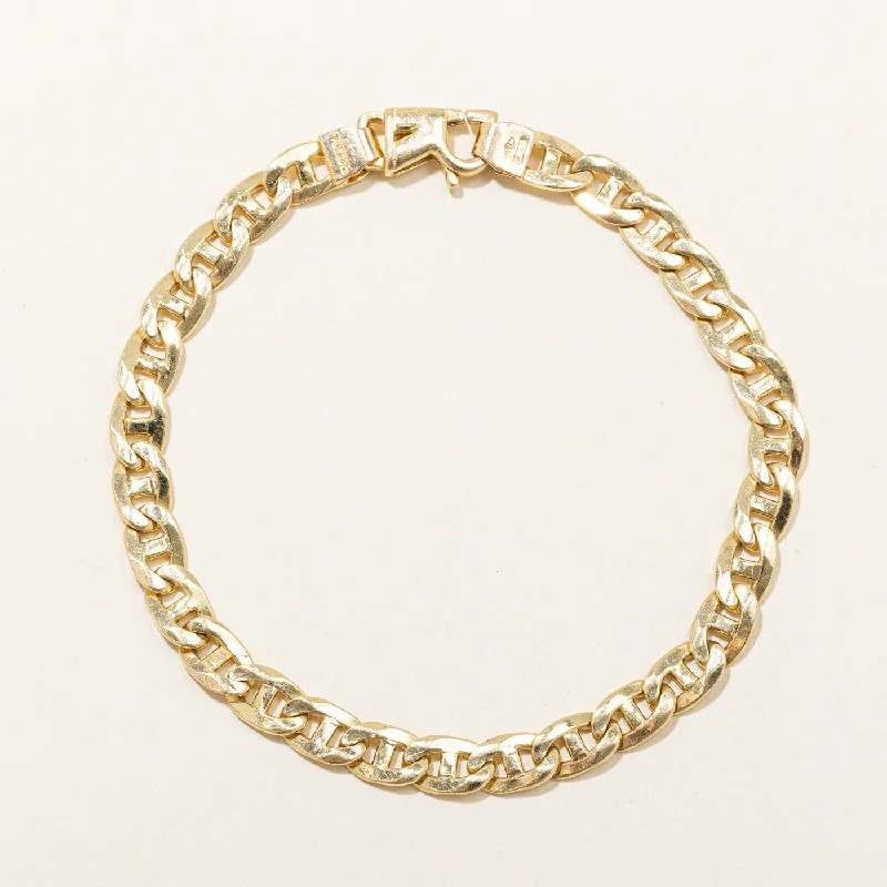 Italian 18k Yellow Gold Anchor Link Bracelet | 8" |