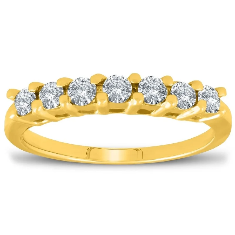 Pompeii3 14k Yellow Gold 5/8 Ct TDW Diamond Wedding Ring Lab Grown (G-H/VS1-VS2)