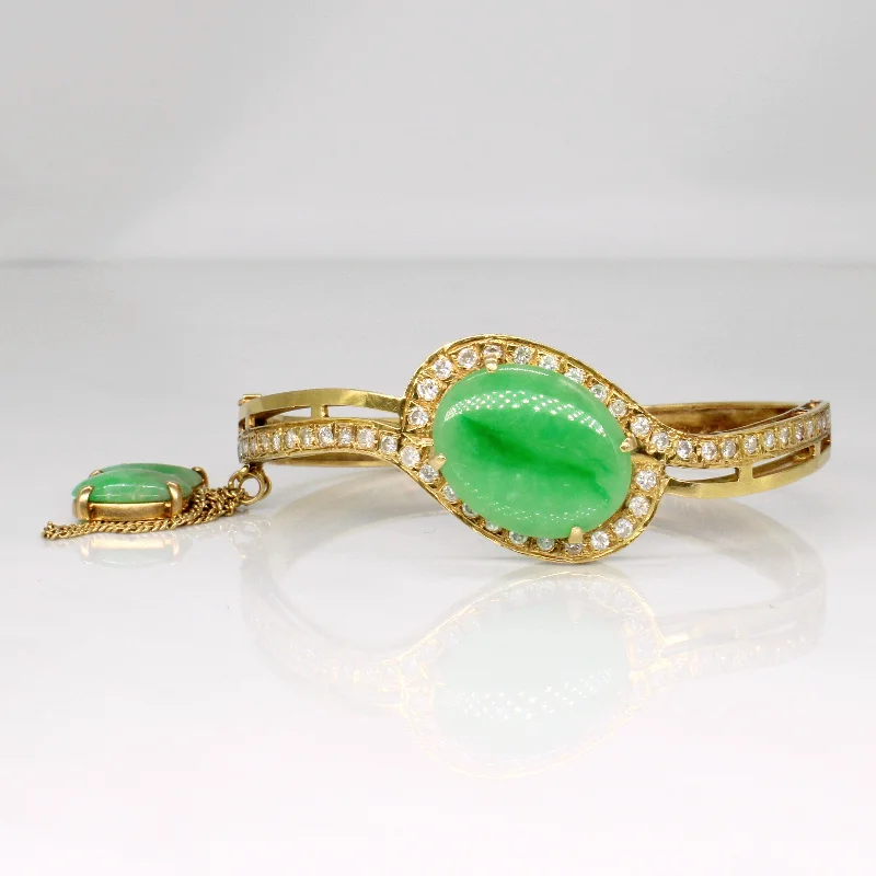 Jadeite & Diamond Bracelet | 12.50ctw, 1.00ctw | 5" |