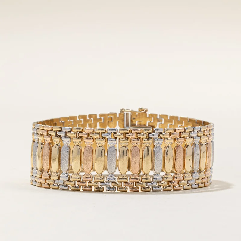 Italian 10k Tri Tone Bracelet | 7.25" |