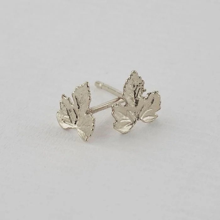 Alex Monroe Vine Leaf Stud Earrings