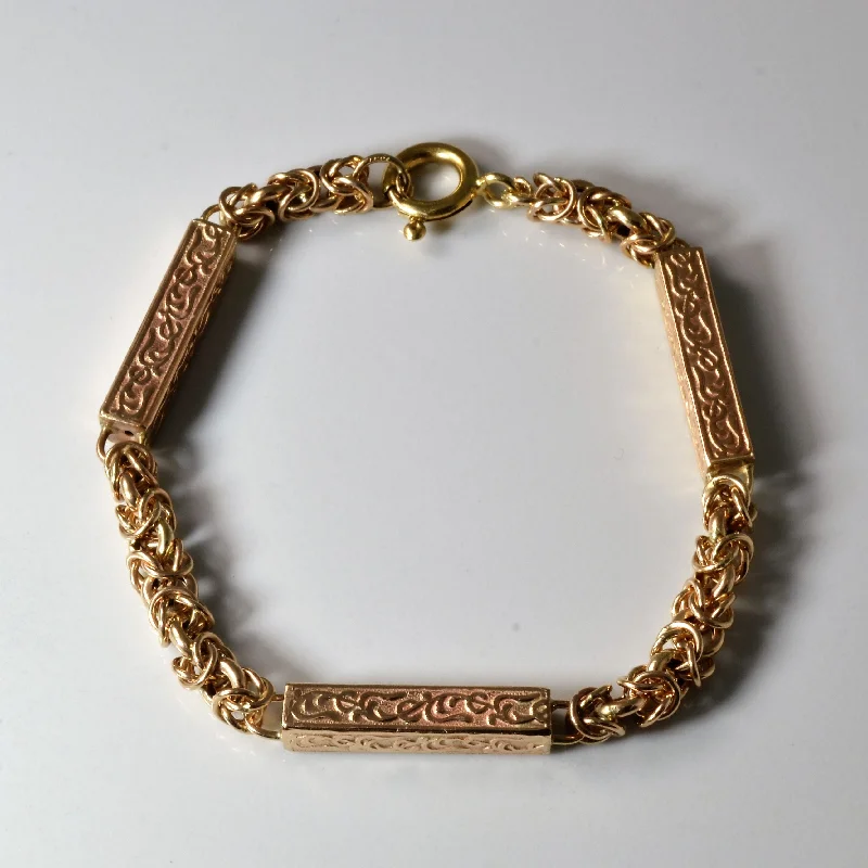 Early 1900s Ornate Byzantine Chain Bracelet | 8" |