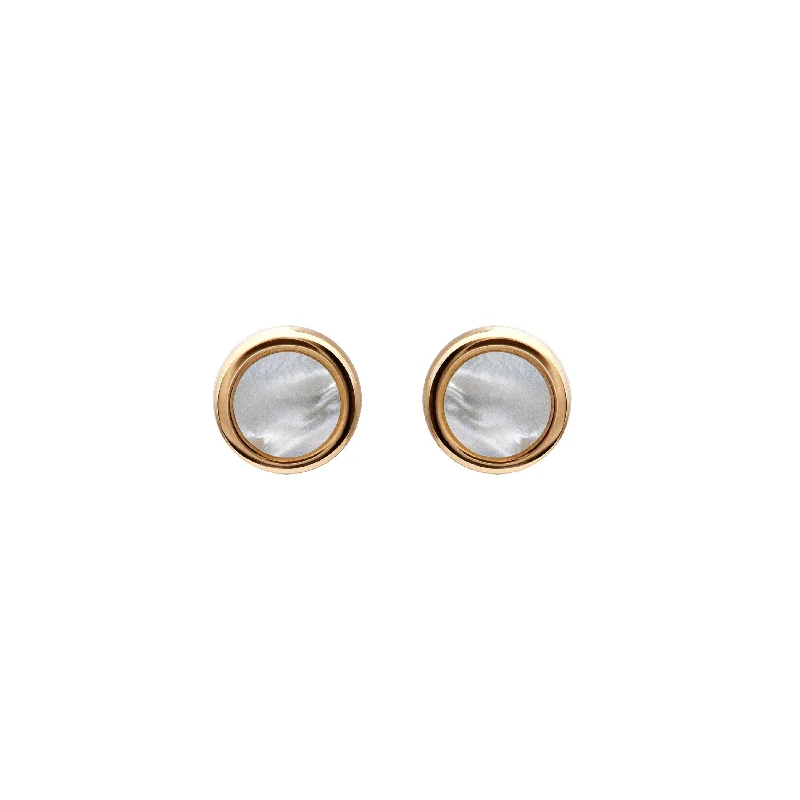 Unique & Co 18ct Gold Mother of Pearl Stud Earrings