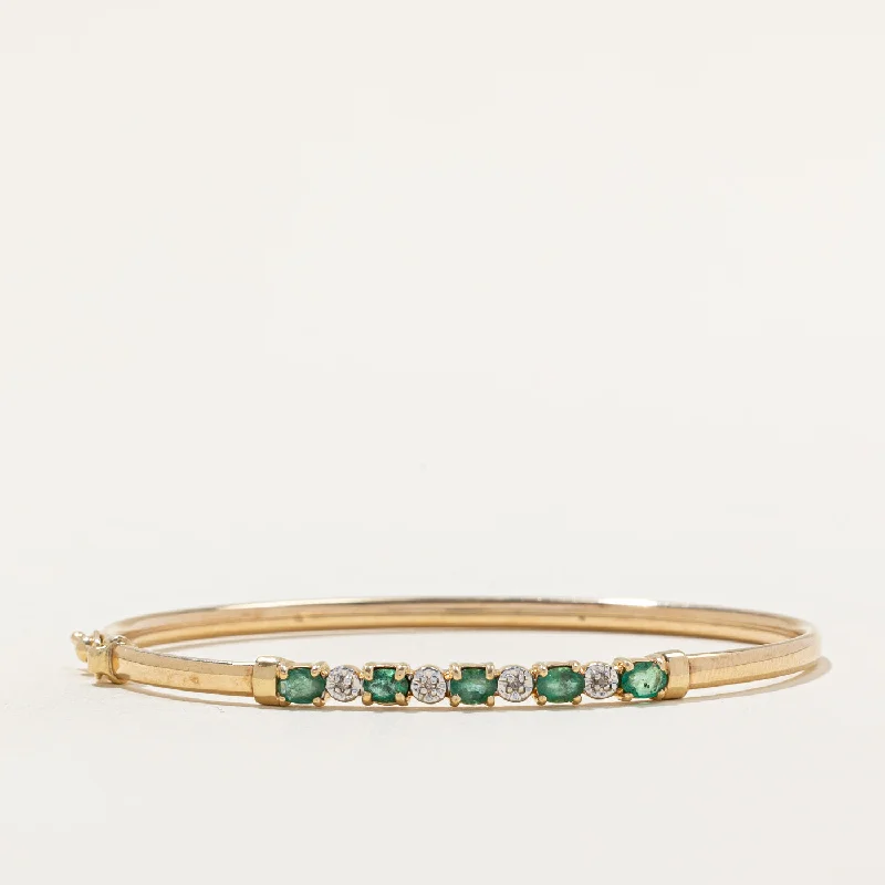 Emerald & Diamond Bracelet | 0.60ctw, 0.02ctw | 7" |