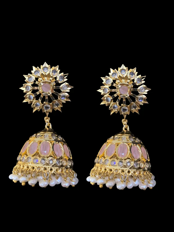 Hyderabadi fresh water pearl jhumka - pink ( READY TO SHIP )