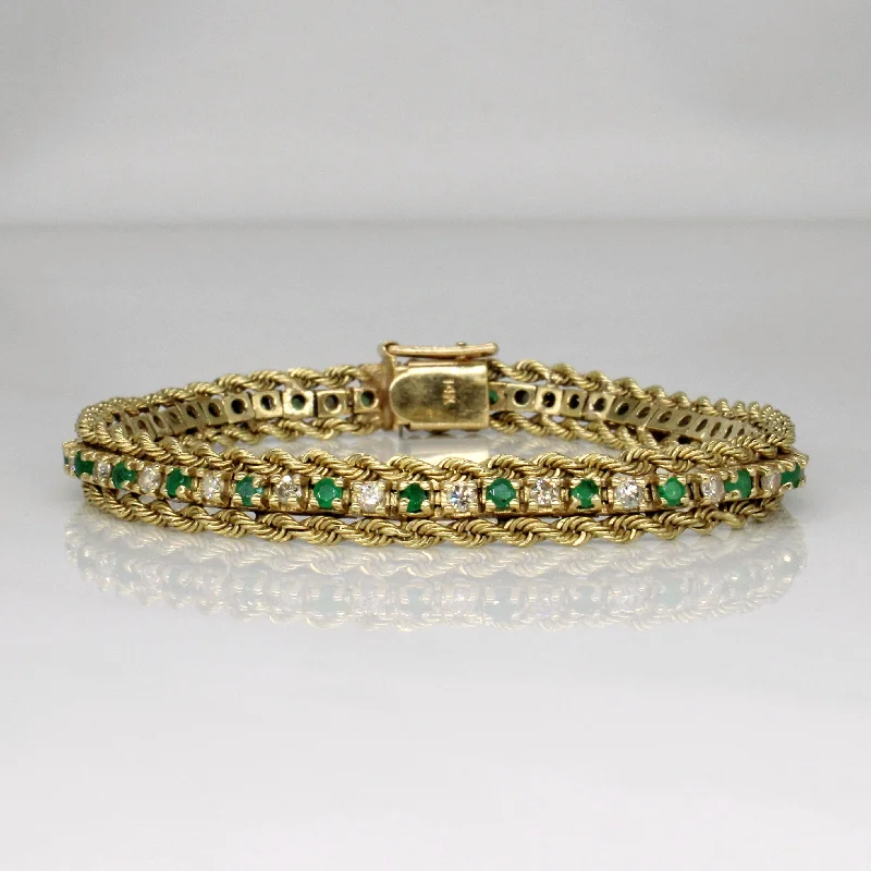 Emerald & Diamond Bracelet | 1.16ctw, 1.12ctw | 7" |